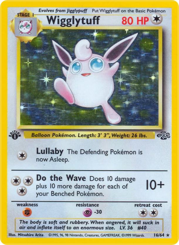 Pokemon Jungle Holo Rare Wigglytuff #16 [Lightly Played]