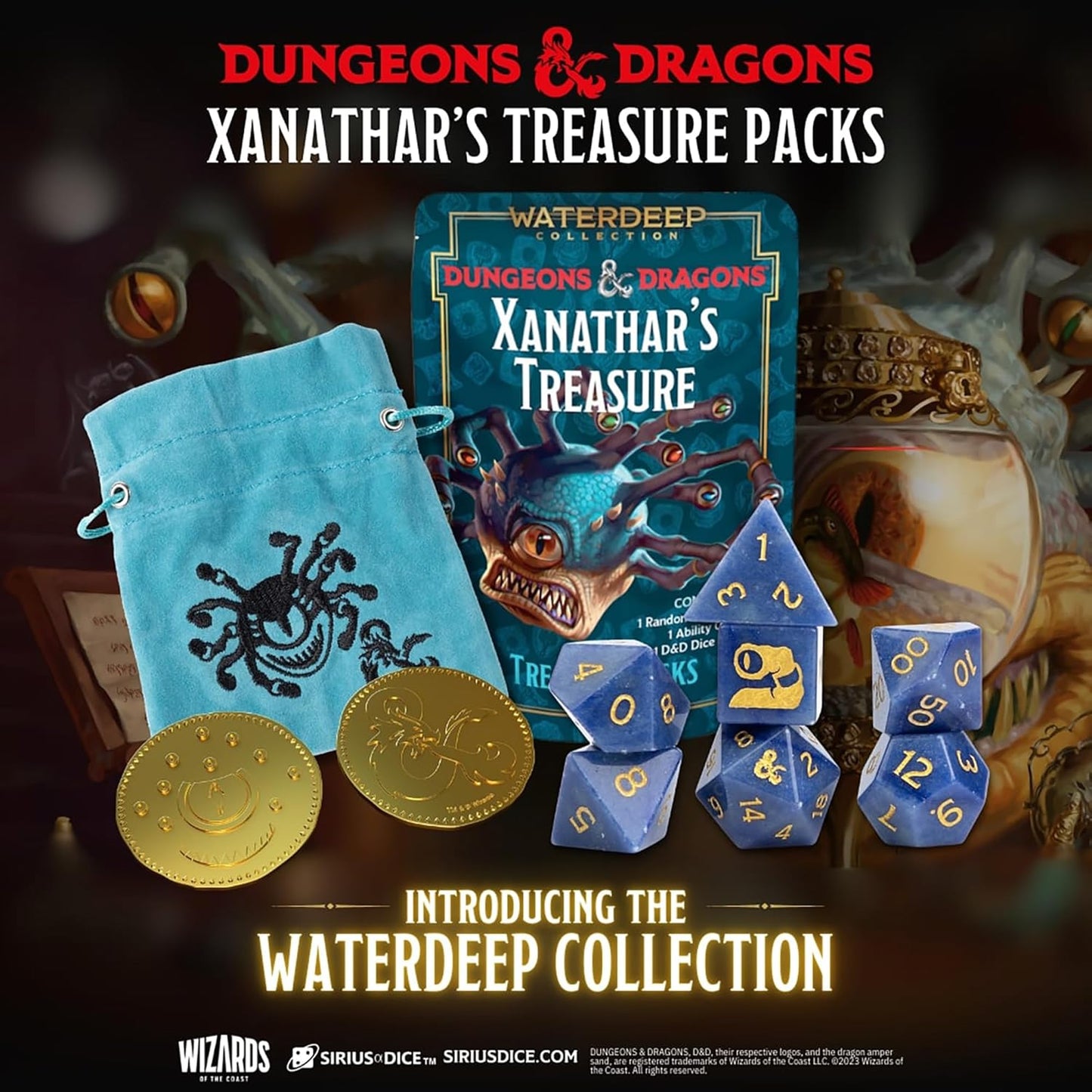 Dungeons & Dragons Xanathar's Treasure Pack: Waterdeep Collection - 7 Mystery Dice - Scroll and Circuit Games