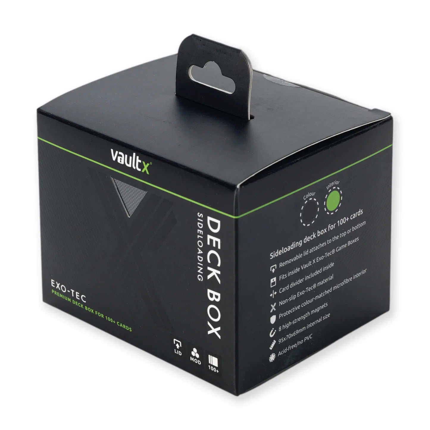 VaultX - Sideloading Deck Box 100+ - Black and Electric Green