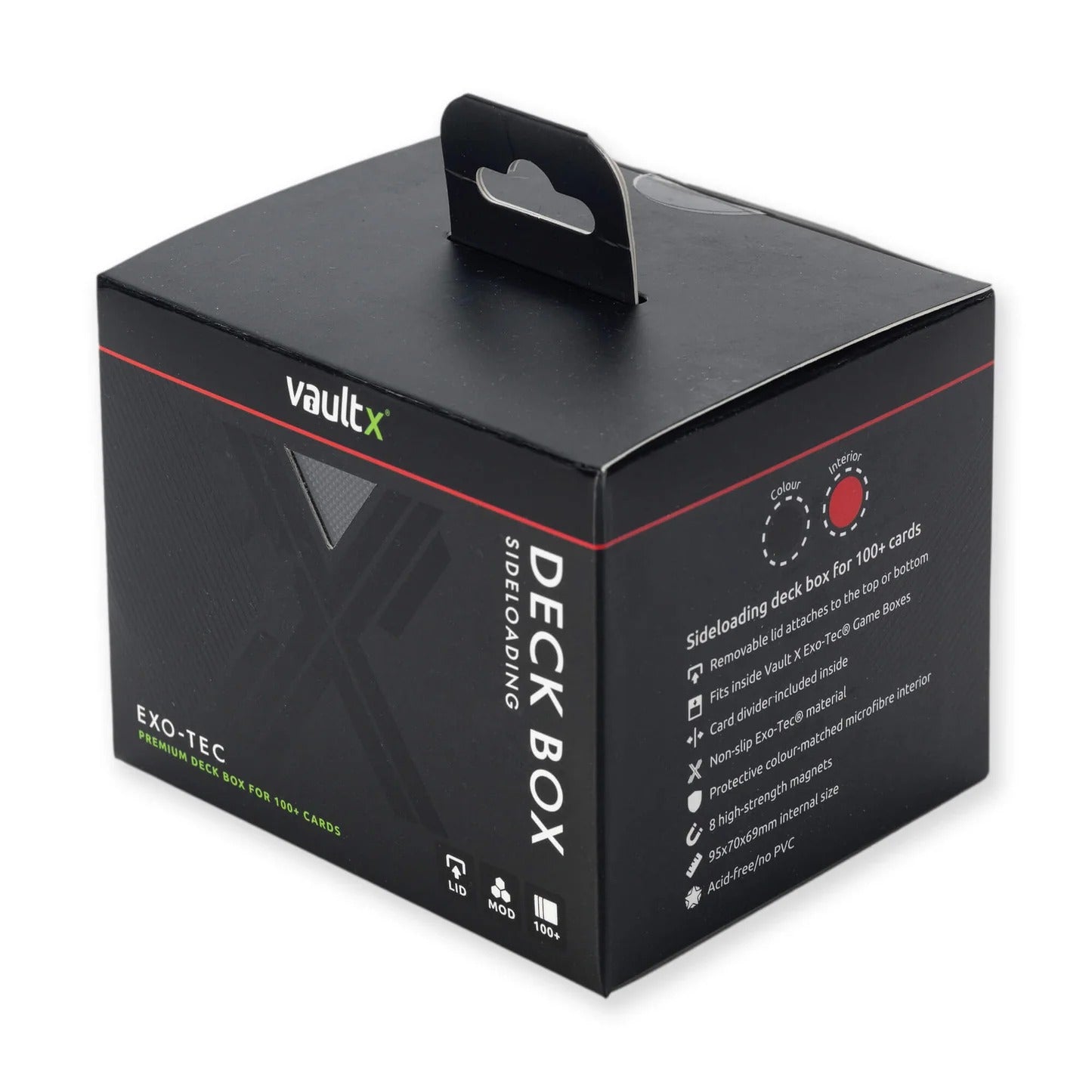 VaultX - Sideloading Deck Box 100+ - Black and Electric Red