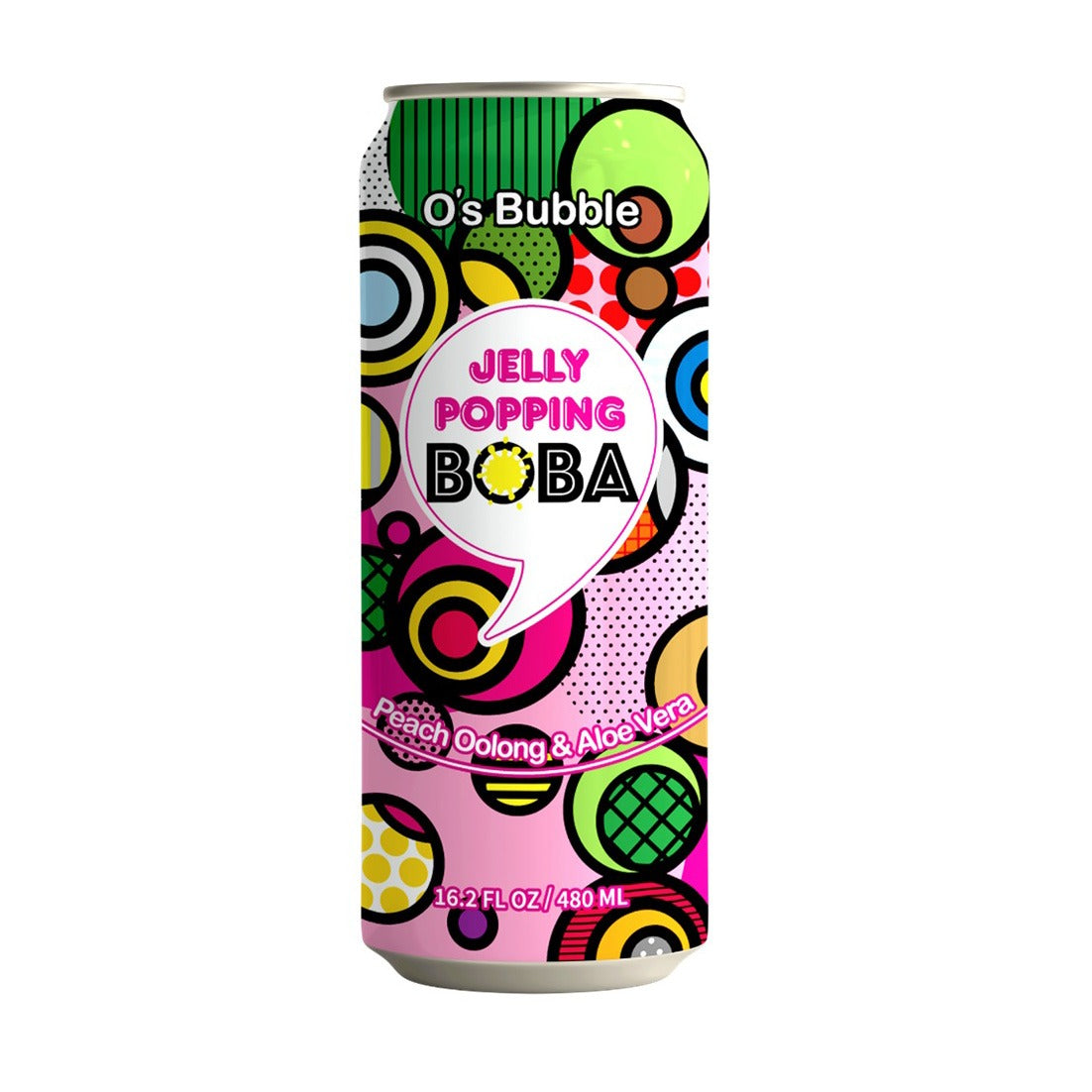 O's Bubble - Jelly Popping Boba - Peach Oolong Boba Tea with Aloe Jelly