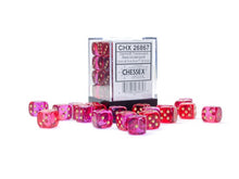 Chessex 12mm D6 Gemini Translucent Red-Violet/Gold - Luminary Dice Block (36 dice)