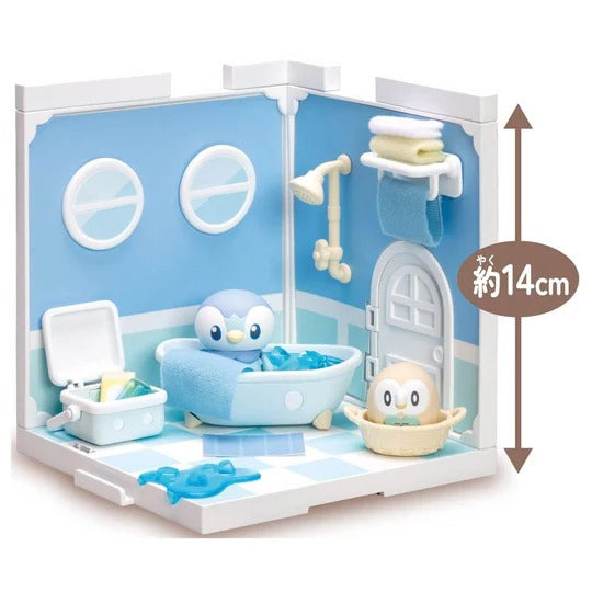 Takaratomy A.R.T.S Pokemon PokePeace House - Piplup & Rowlet in the Bath