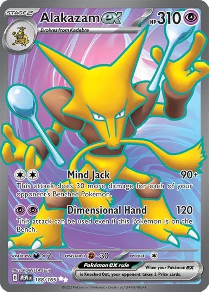 Alakazam ex - Full Art 151 - 188/165 - Scroll and Circuit Games