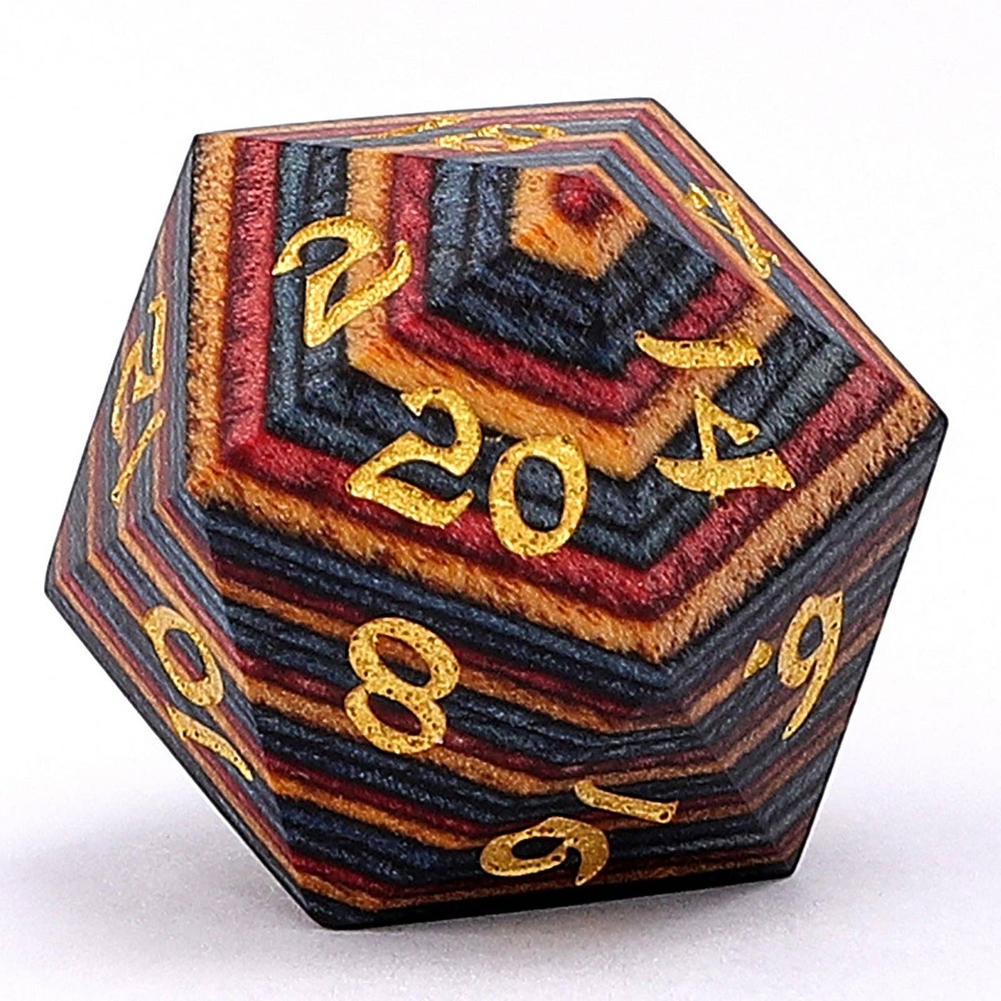 Dragon's Hoard Dice Set - Exotic Woods - Rainbow Wood