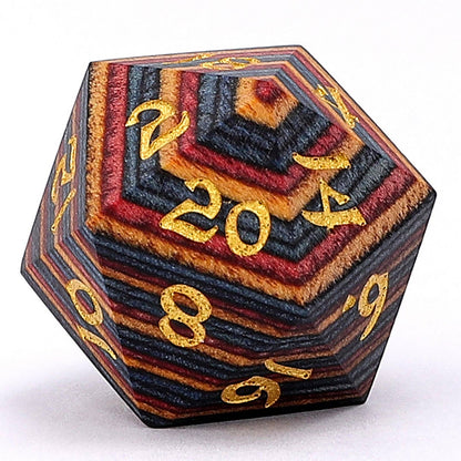 Dragon's Hoard Dice Set - Exotic Woods - Rainbow Wood