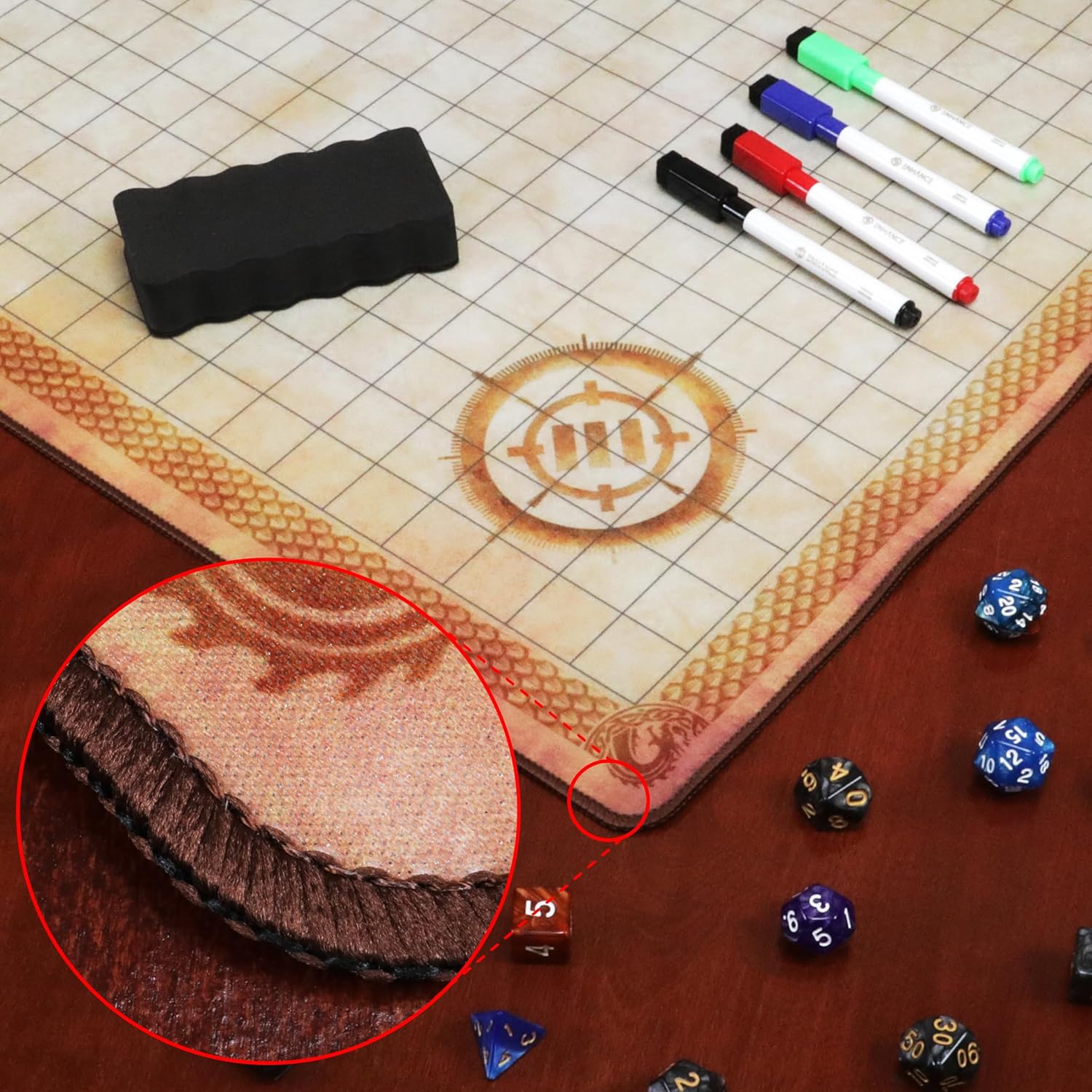 Deluxe Rubber D&D Grid Mat Campaign Kit for Dungeons & Dragons - Scroll and Circuit Games