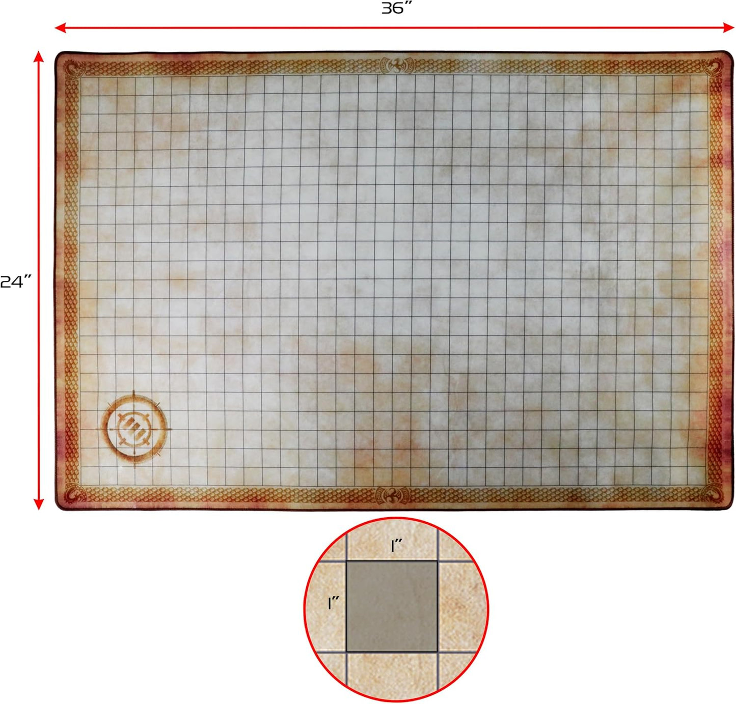 Deluxe Rubber D&D Grid Mat Campaign Kit for Dungeons & Dragons - Scroll and Circuit Games
