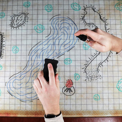Deluxe Rubber D&D Grid Mat Campaign Kit for Dungeons & Dragons - Scroll and Circuit Games