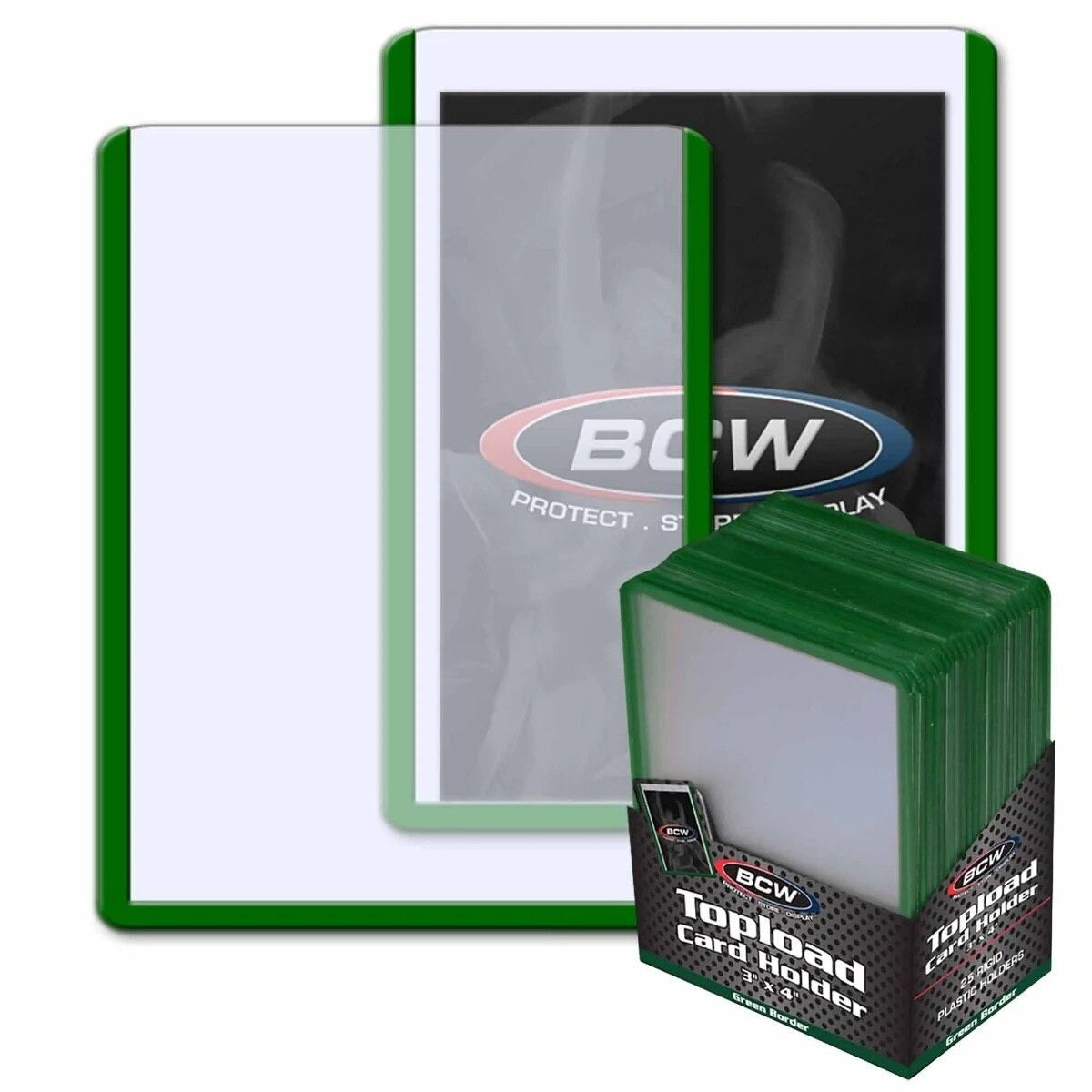 Top Loaders - Green Border - BCW 3” x 4” - 25 Pack