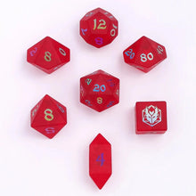 Blasted Frosted Glass Dice Set - Red