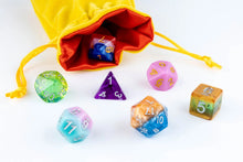 FanRoll - Velvet Dice Bag - Gold with Red Satin Liner
