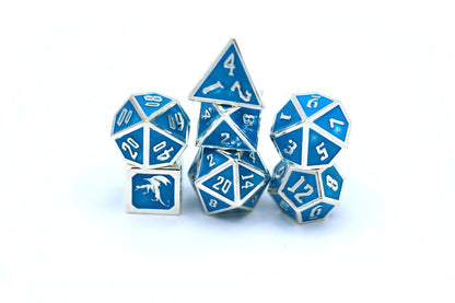 Glow in the Dark Solid Metal Dice Set