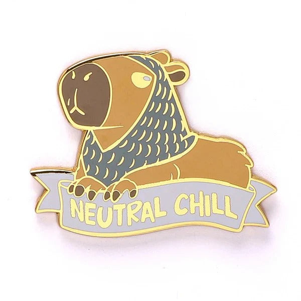 Neutral Chill Capybara - Enamel Pin