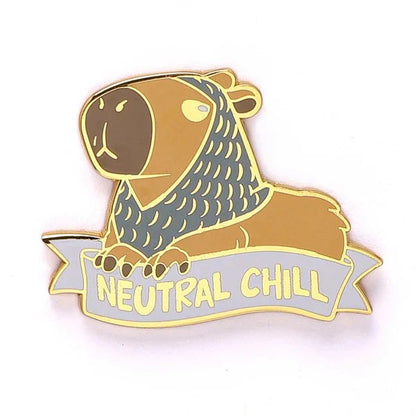 Neutral Chill Capybara - Enamel Pin
