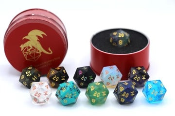Hymgho Premium Gaming d20 - Quest's Reward Mystery Gemstone Dice