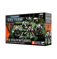 Box of Warhammer 40K Kill Team XV26 Stealth Battlesuits on a white background