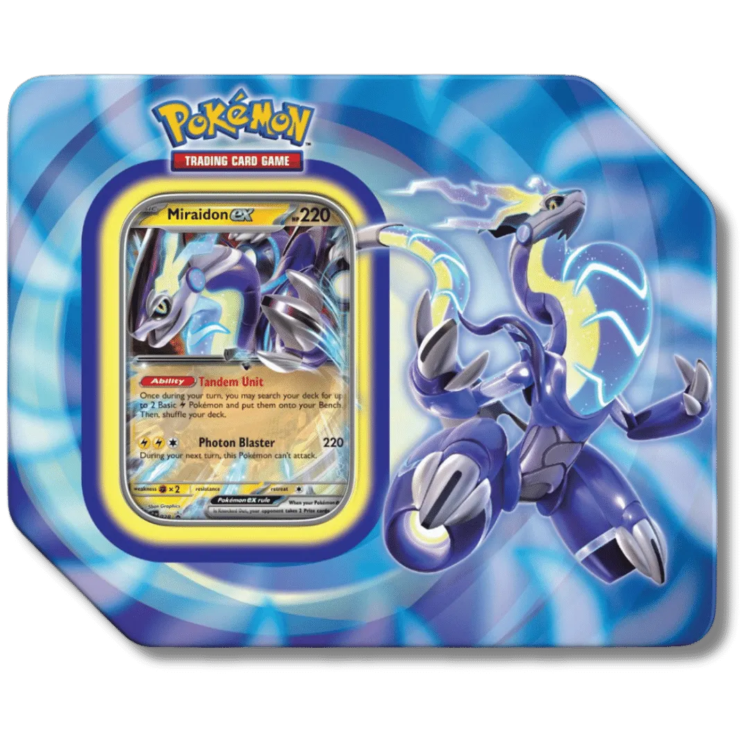 Pokemon Trading Card Game: Scarlet & Violet - Paldea Legends Collectors Tin - Miraidon EX - Scroll and Circuit Games