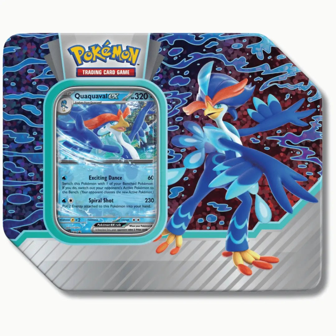 Pokemon Trading Card Game: Scarlet & Violet - Paldea Partners Collectors Tin - Quaquaval EX - Scroll and Circuit Games