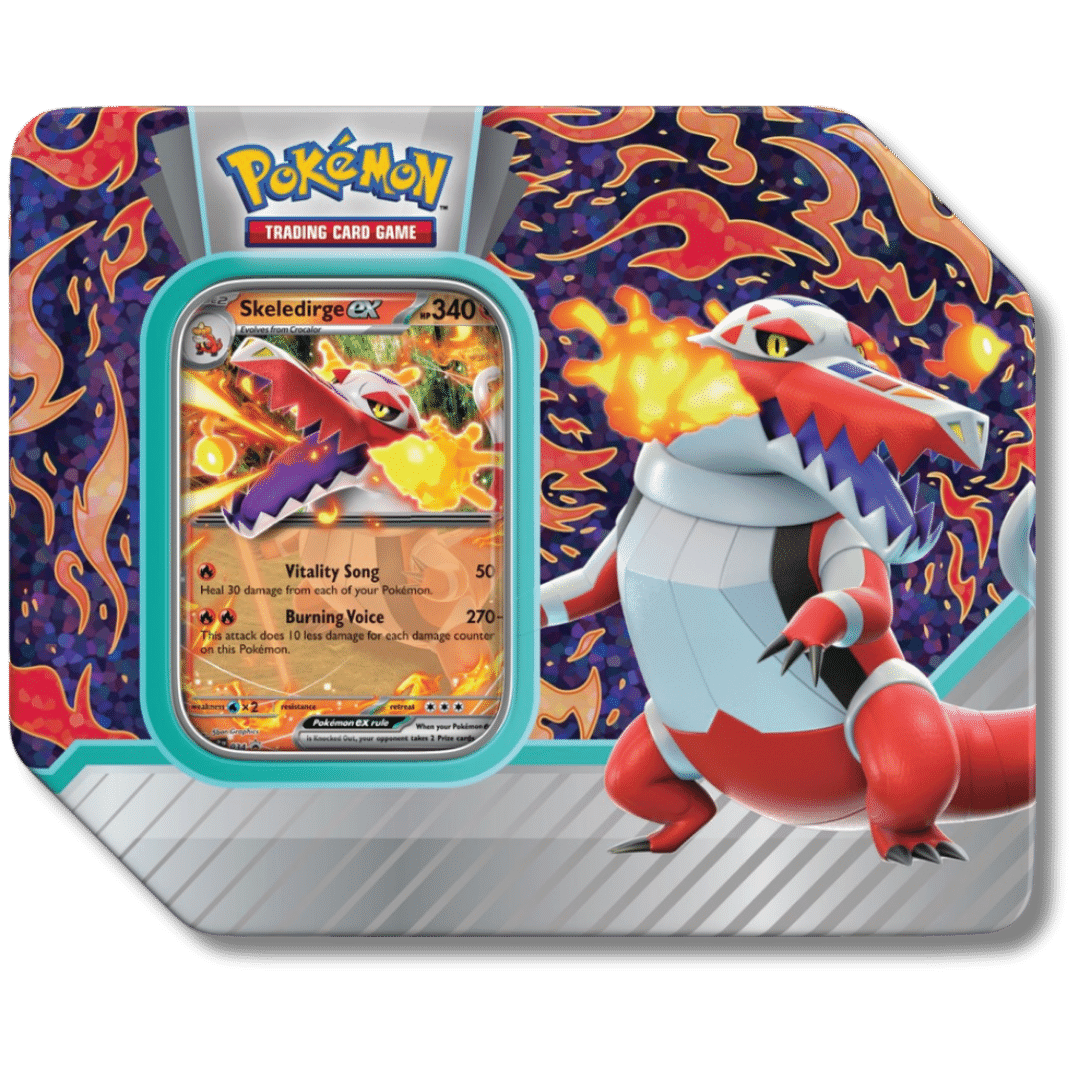 Pokemon Trading Card Game: Scarlet & Violet - Paldea Partners Collectors Tin - Skeledirge EX - Scroll and Circuit Games
