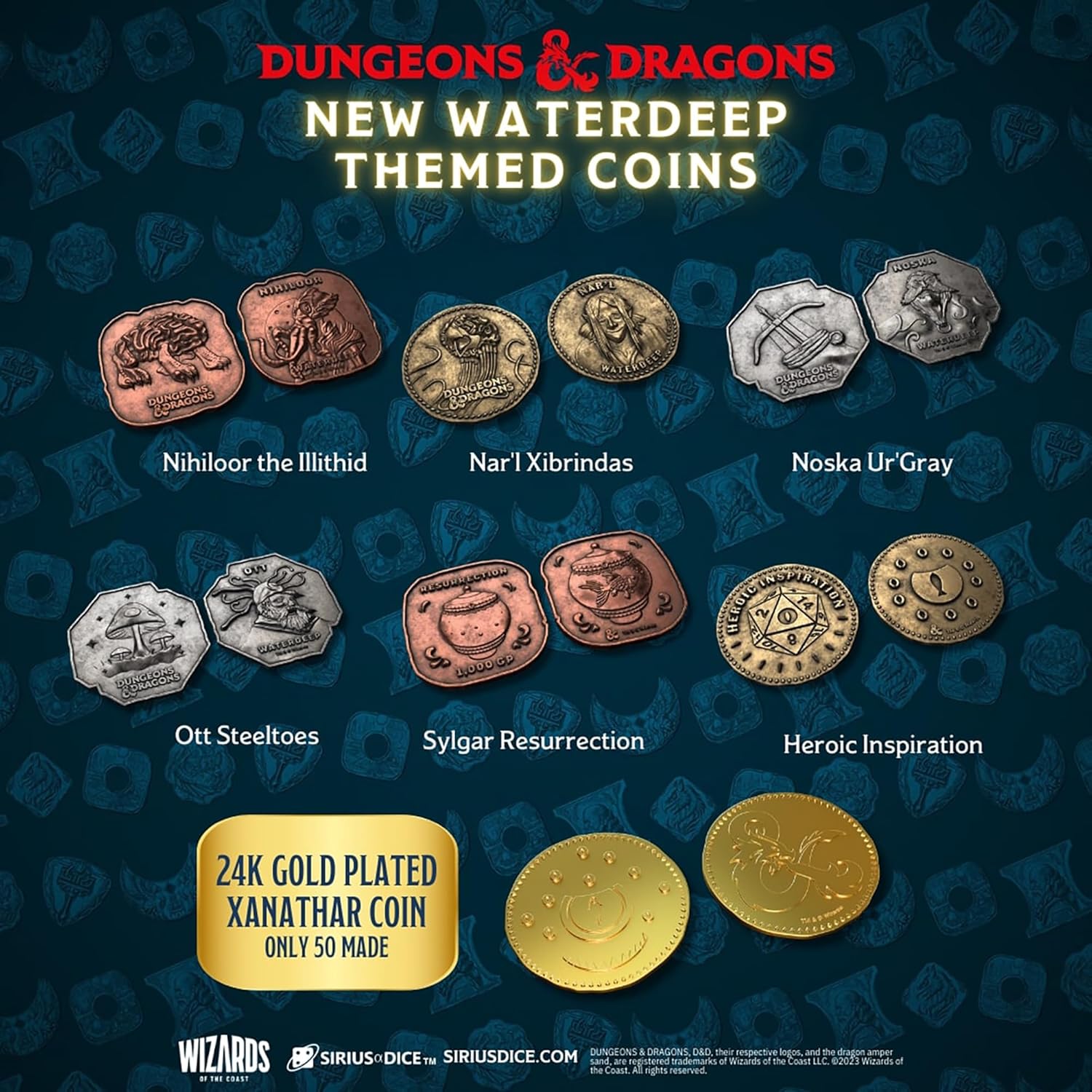 Dungeons & Dragons Xanathar's Treasure Pack: Waterdeep Collection - 7 Mystery Dice - Scroll and Circuit Games