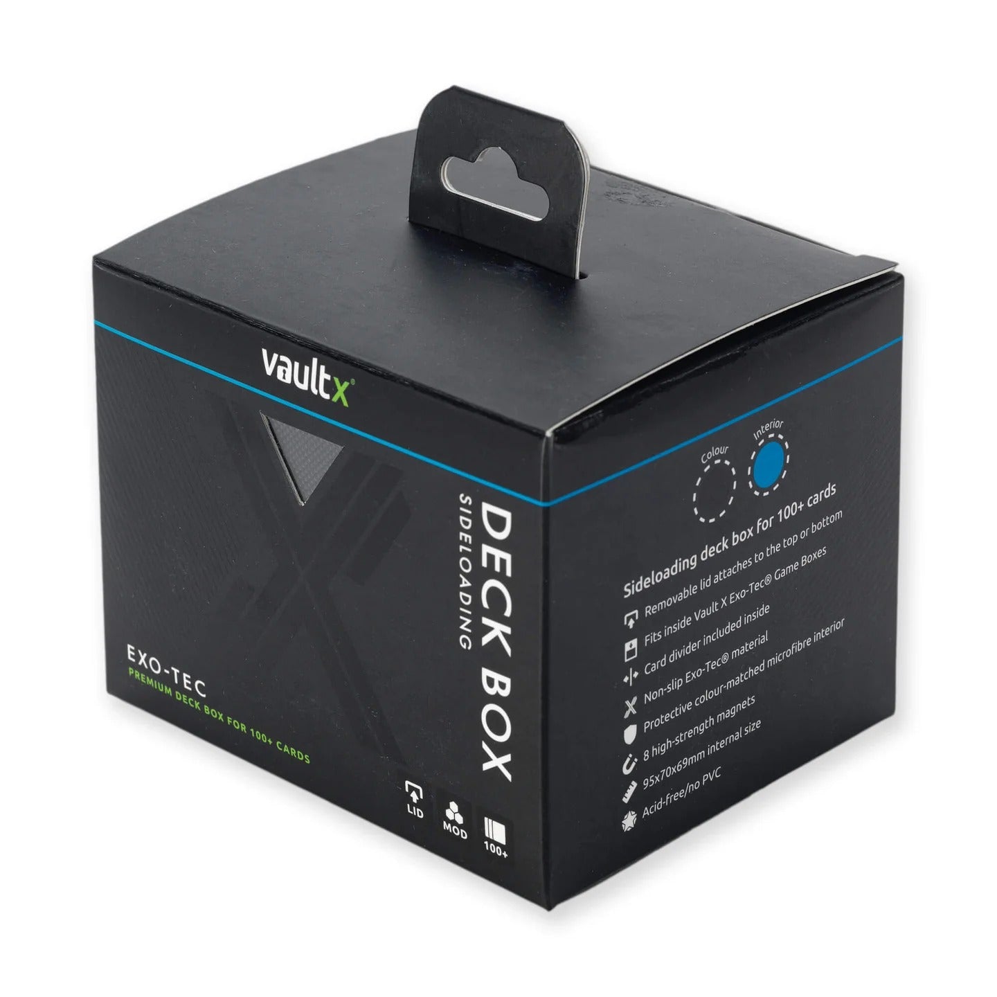 VaultX - Sideloading Deck Box 100+ - Black and Electric Blue