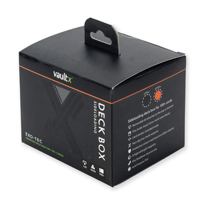 VaultX - Sideloading Deck Box 100+ - Black and Electric Orange
