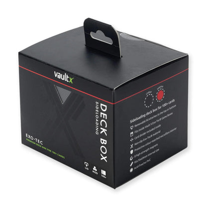 VaultX - Sideloading Deck Box 100+ - Black and Electric Red