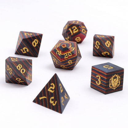 Dragon's Hoard Dice Set - Exotic Woods - Rainbow Wood