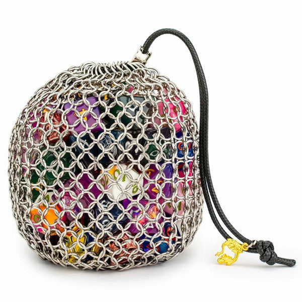 Dice Bag: Hero's Chainmail Silver - Scroll and Circuit Games
