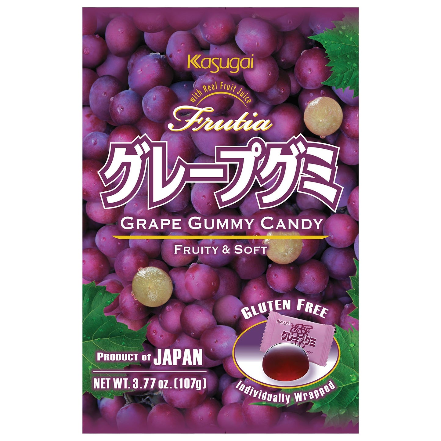 Kasugai Frutia - Grape Gummy Candy - 3.59oz