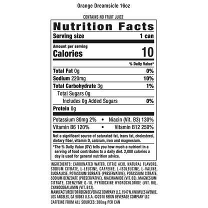 Reign Total Body Fuel, White Haze - Performance Energy Drink - 16 fl oz