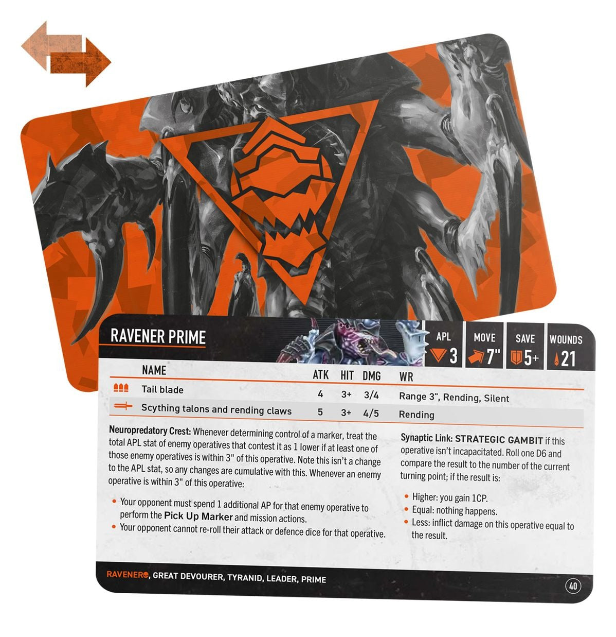 Warhammer 40k: Data Cards: Tyranid Raveners
