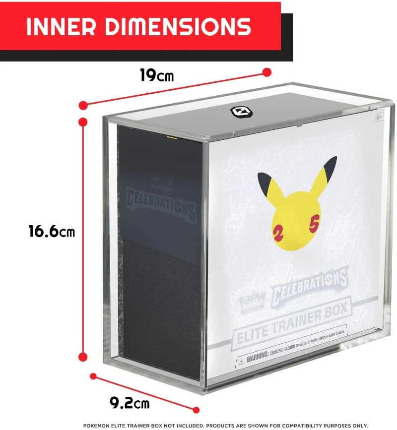 Evoretro - Pokemon ETB Elite Trainer Box w/ Sliding Lid Anti-UV - Acrylic Protector 4.0MM