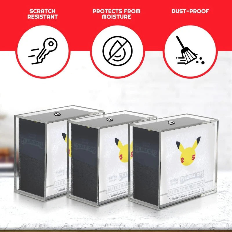 Evoretro - Pokemon ETB Elite Trainer Box w/ Sliding Lid Anti-UV - Acrylic Protector 4.0MM