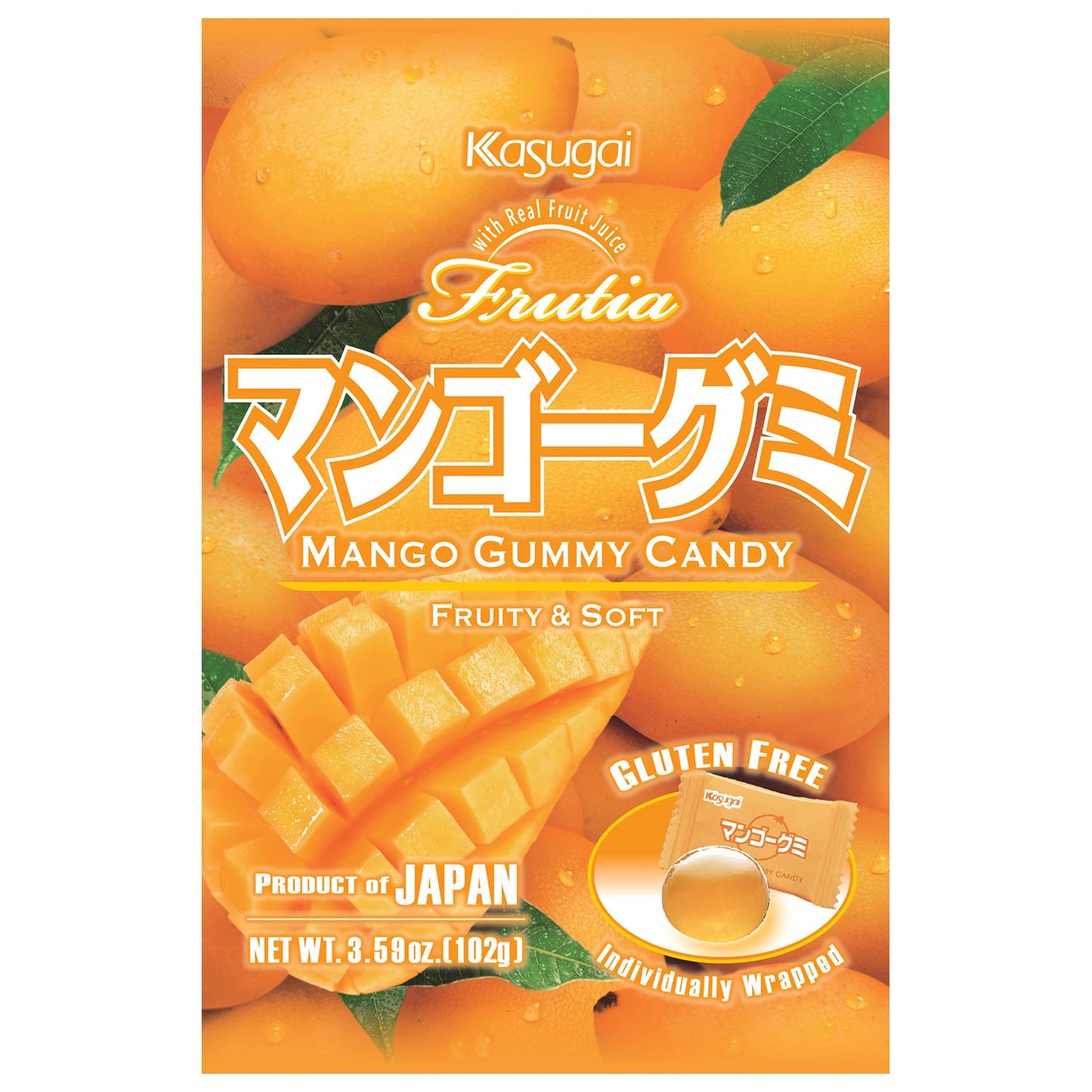 Kasugai Frutia - Mango Gummy Candy - 3.59oz
