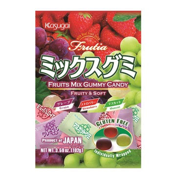 Kasugai Frutia - Fruit Mix Gummy Candy (Grape, Strawberry, Muscat) - 3.59oz