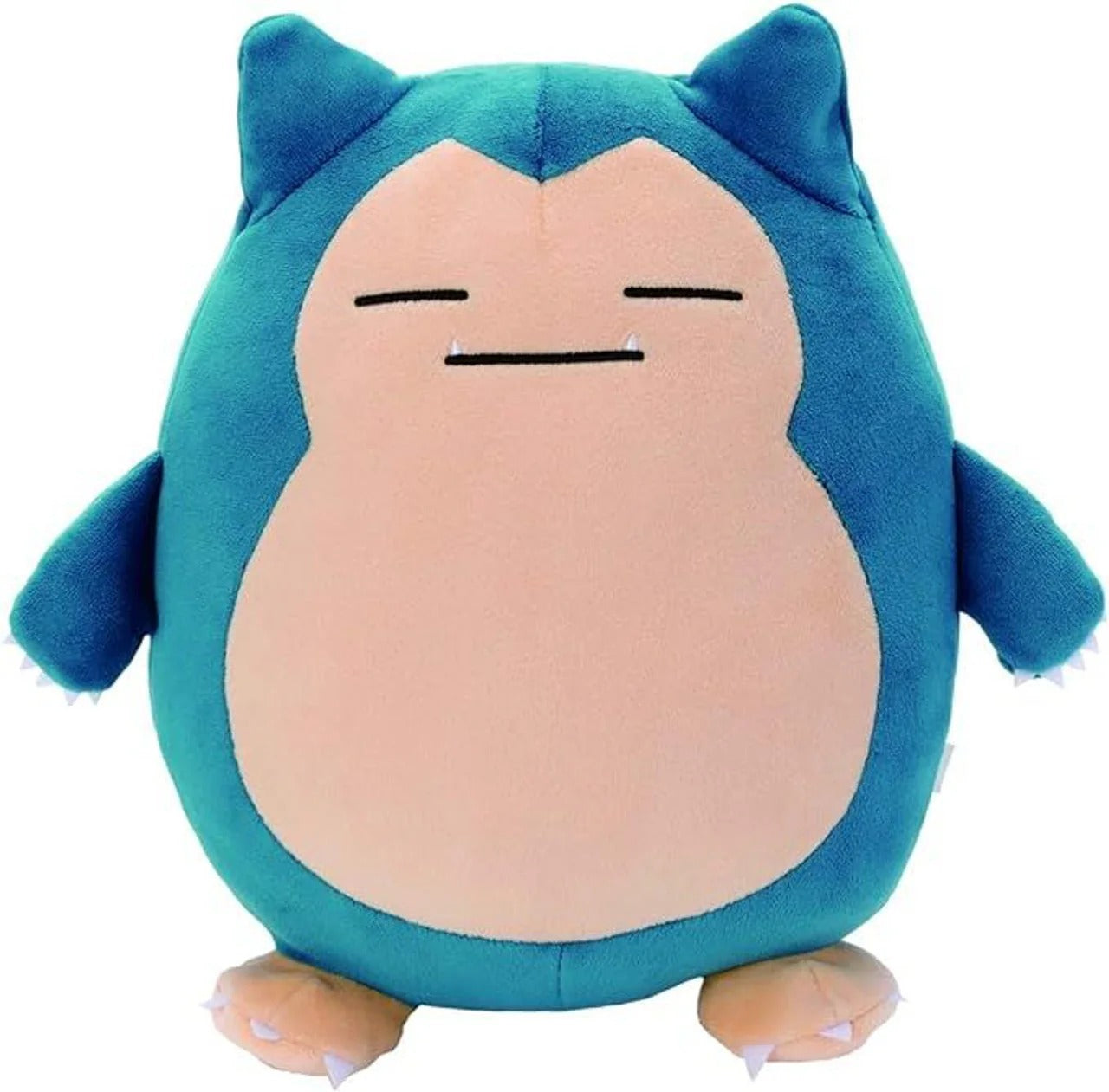 Plush toy resembling a blue and beige creature on a white background