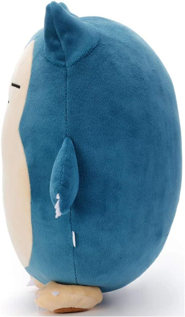 Blue plush toy with a white patch on a white background
