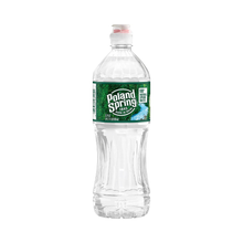Sport style disposable waterbottle with a green label on a white background