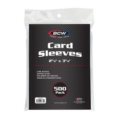 Standard Card Sleeves - 2⅝ x 3⅝ - 500 Pack - Scroll and Circuit Games